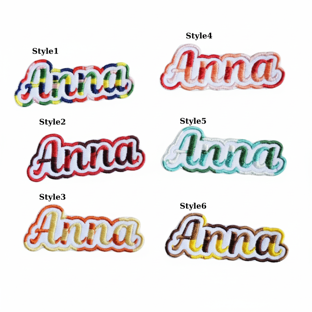 Custom Variegated Embroidered Name Patch – Personalized Text Patches | Colorful Name Patch Iron-On or Sew-On | For Clothes, Uniforms, Bags
