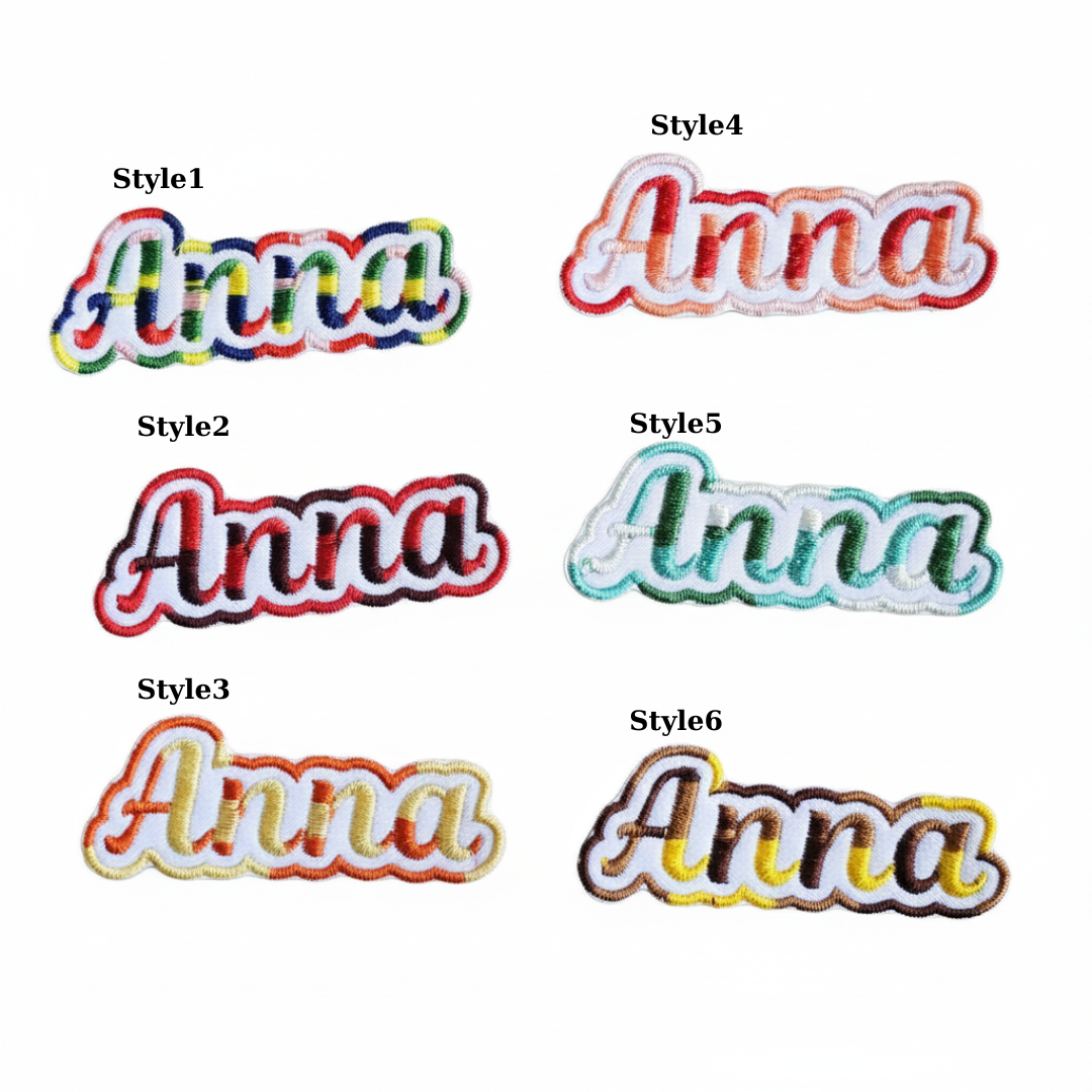 Custom Variegated Embroidered Name Patch – Personalized Text Patches | Colorful Name Patch Iron-On or Sew-On | For Clothes, Uniforms, Bags