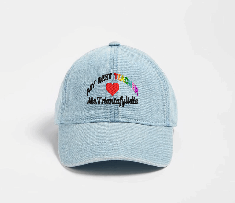 Teacher Name Embroidered Classic Cap,My Best Teacher Ever Hat, Custom School Hat, Cute Teacher Hat, Thank You Gift, Birthday Gift