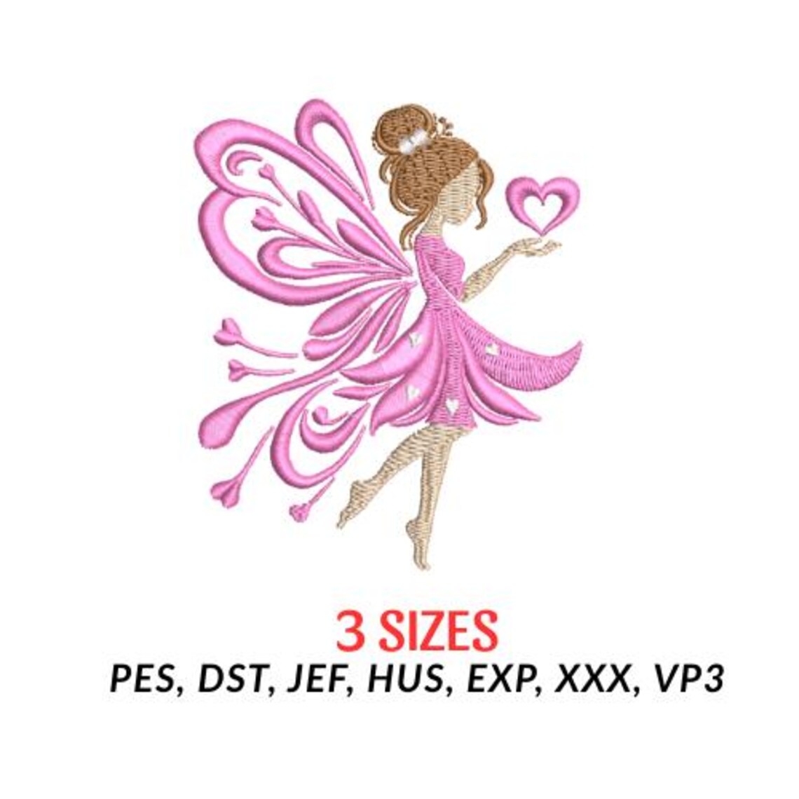 Magic Flying Fairy Embroidery Design, Fairy Embroidery Machine, Little Fairy Flying Embroidery Design, Magic Fairy Embroidery, 3 Sizes.