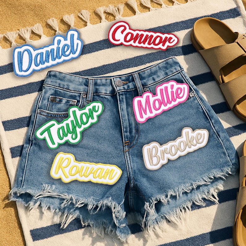 Custom Embroidered Name Patch – Personalized Text Patches | Colorful Name Patch Iron-On or Sew-On | For Clothes, Uniforms, Bags