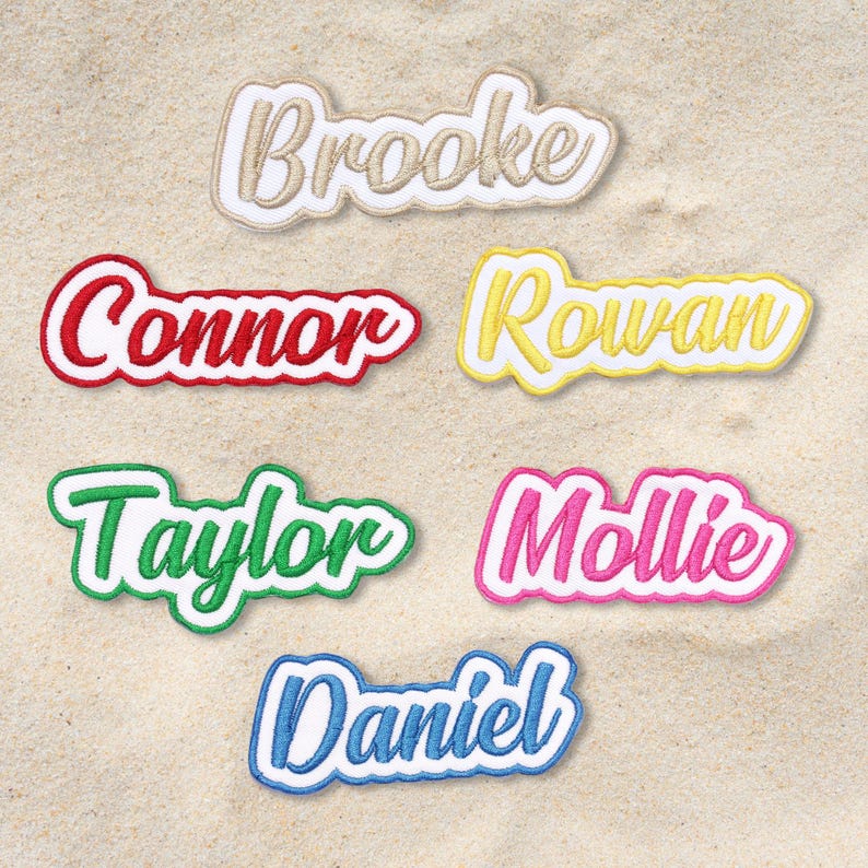 Custom Embroidered Name Patch – Personalized Text Patches | Colorful Name Patch Iron-On or Sew-On | For Clothes, Uniforms, Bags